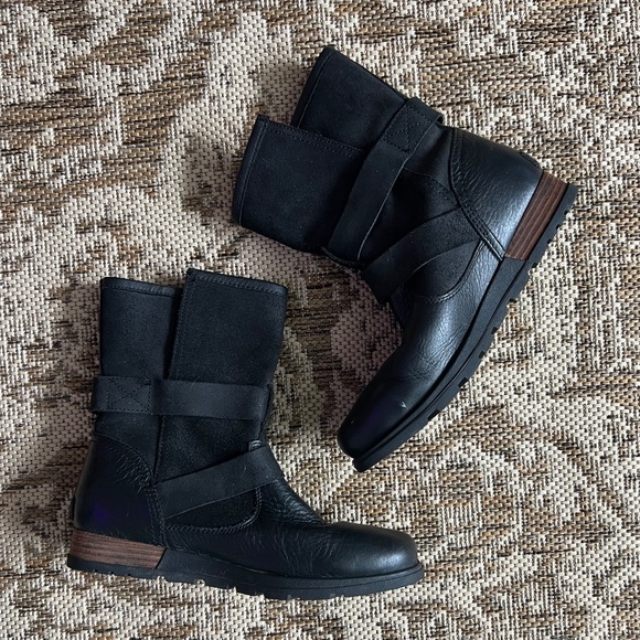 Sorel Major Moto Boots, Black Leather, Women's 7.5 - Picture 2 of 7